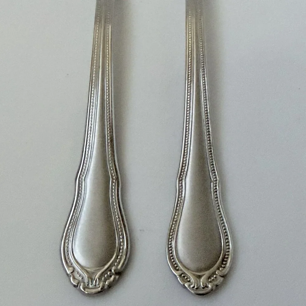 2pc Hampton Lauren Stainless Frosted Flat Handle Master Butter Knives 7” Korea